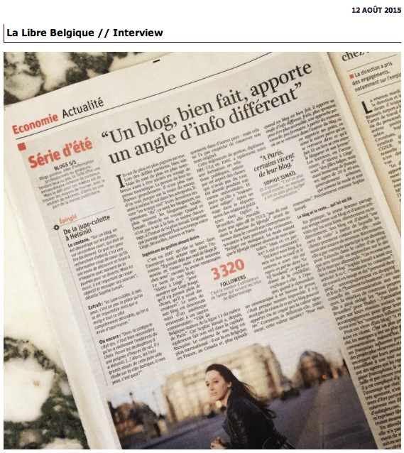 Articles dans la presse sur les blogs de mode-Belgique