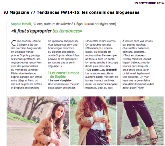 Les tendances par les blogueuses mode