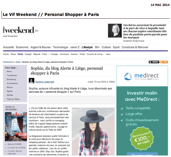 Personal Shopper in Paris-Fashion Press