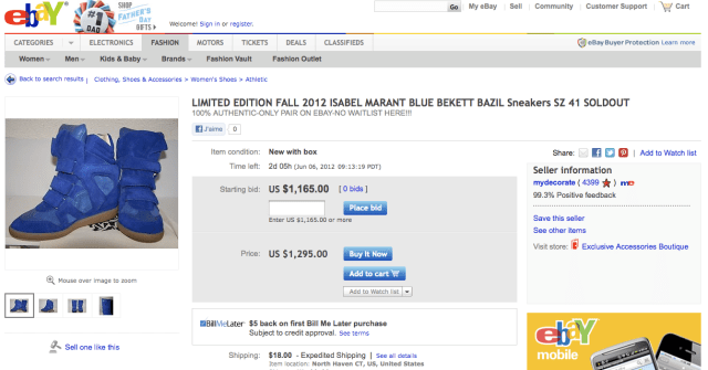 FALL 2012 ISABEL MARANT BLUE BEKETT