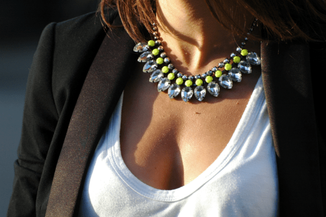 Collier néon strass H&M-2