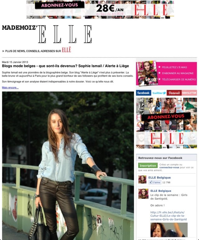 Meilleurs blogs mode ELLE-Alerte à Liège
