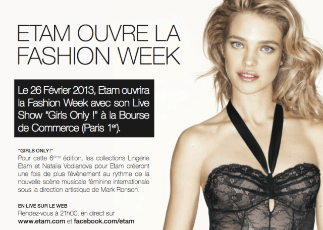 Etam Lingerie Fashion Show PFW 2013-Bourse de Commerce