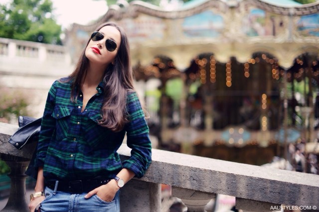 Chemise carreaux x boyfriend jeans-4