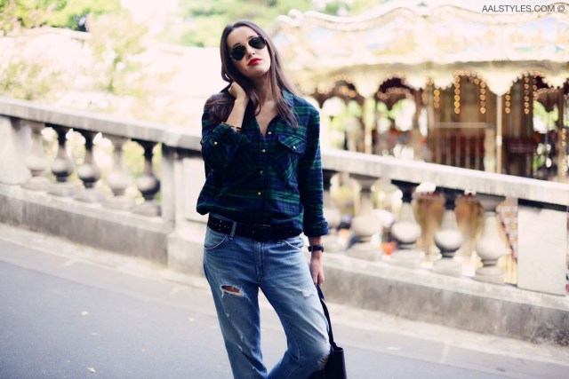 Chemise carreaux x boyfriend jeans-5