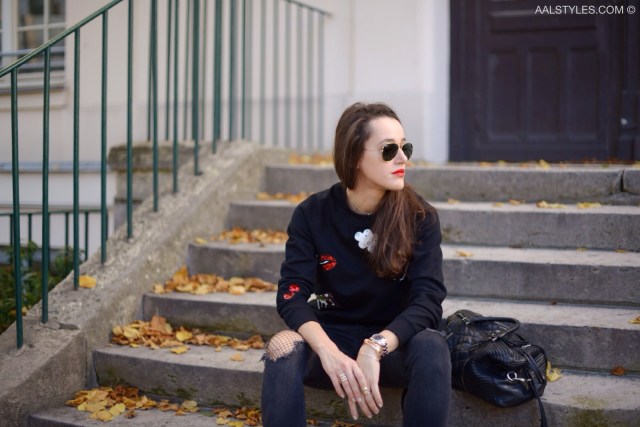 Jeans troué avec bas résille-4