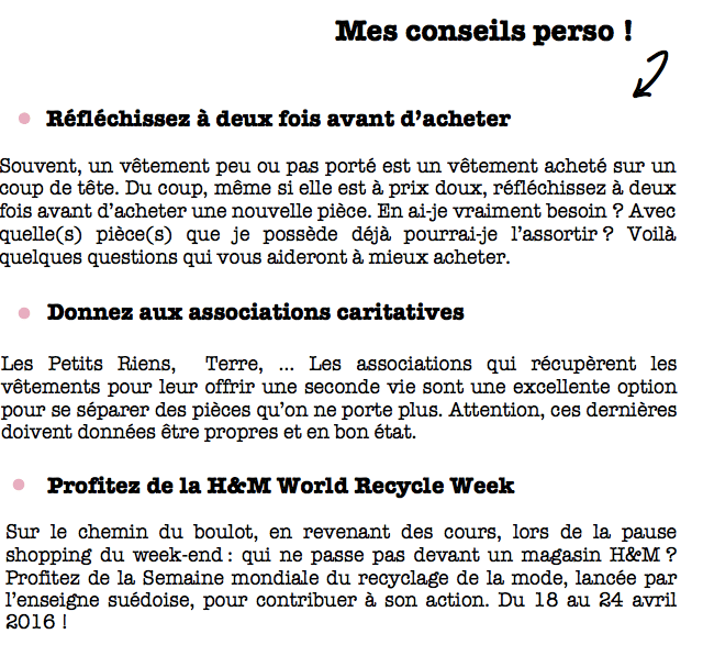 H&M-World Recycle Week-2016-Conseils